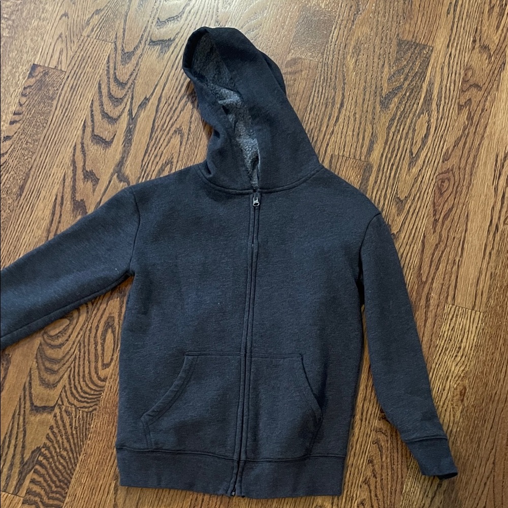 Boys Jumping Beans Dark Gray Zip-Up Hoodie - size 7